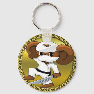 Cute grappige cartoon Cheburashka beer met zwaard Sleutelhanger