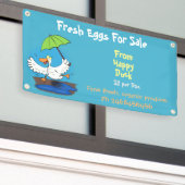 Cute grappige cartoon-eieren van eenden voor verko spandoek (Buitenkant Gebouw)