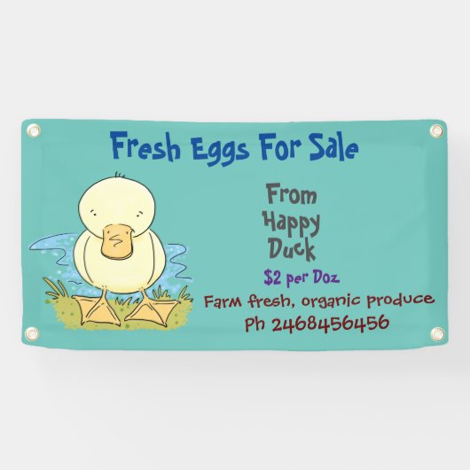 Cute grappige cartoon-eieren van eenden voor verko spandoek (Horizontaal)