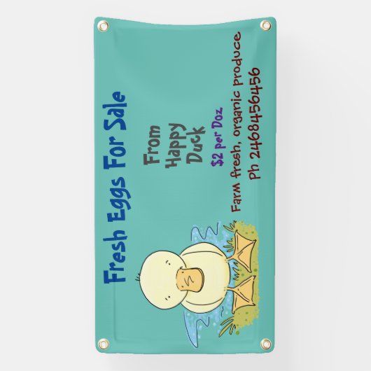 Cute grappige cartoon-eieren van eenden voor verko spandoek (Verticaal)