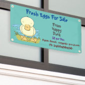 Cute grappige cartoon-eieren van eenden voor verko spandoek (Buitenkant Gebouw)