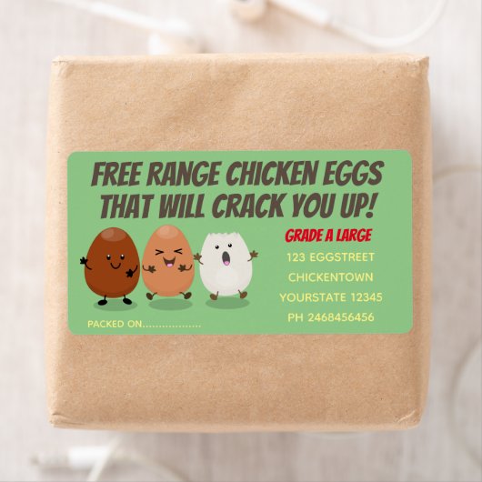 Cute grappige cartoon eikarton etiket (Insitu)