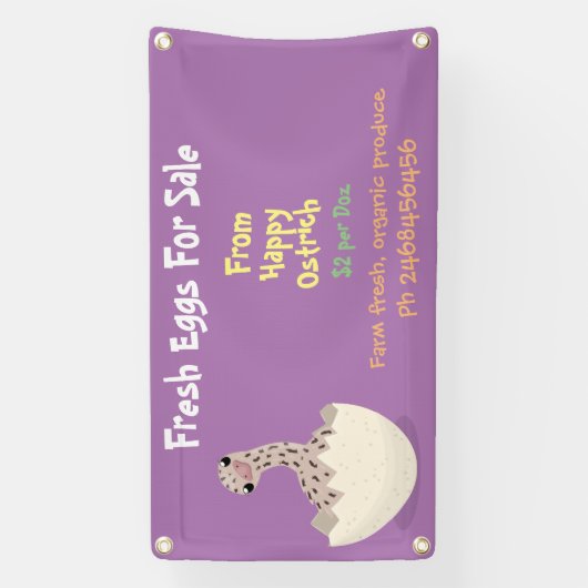 Cute grappige cartoon-eitjes voor verkoop spandoek (Verticaal)