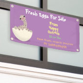 Cute grappige cartoon-eitjes voor verkoop spandoek (Buitenkant Gebouw)