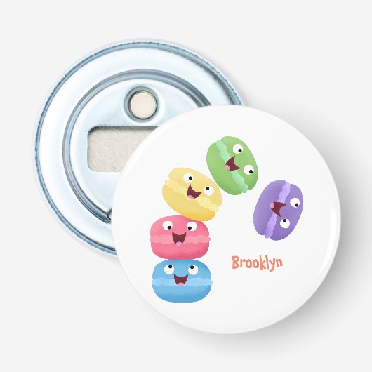 Cute grappige cartoon illustratie button flesopener (Voorkant)