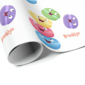 Cute grappige cartoon illustratie cadeaupapier (Rol Hoek)