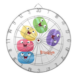 Cute grappige cartoon illustratie dartbord