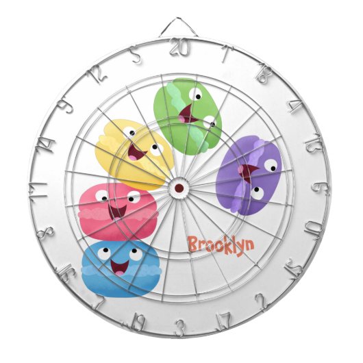 Cute grappige cartoon illustratie dartbord (Voorkant)