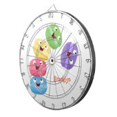 Cute grappige cartoon illustratie dartbord (Voorkant Rechts)