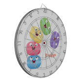 Cute grappige cartoon illustratie dartbord (Voorkant Links)