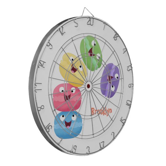 Cute grappige cartoon illustratie dartbord (Voorkant Links)