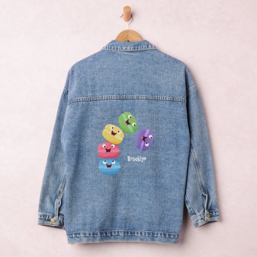 Cute grappige cartoon illustratie denim jacket (Hangar)