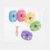 Cute grappige cartoon illustratie fleece deken (Voorkant (Horizontaal))
