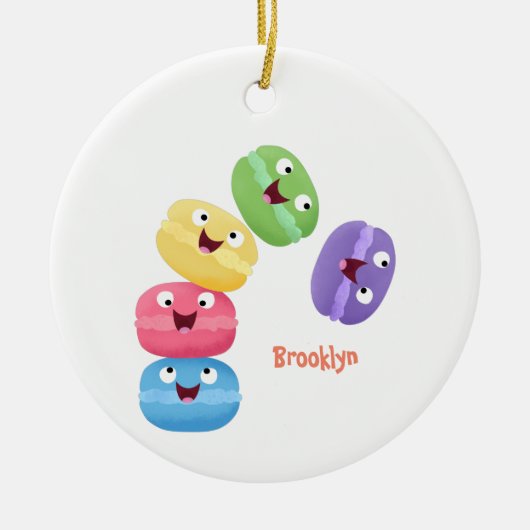 Cute grappige cartoon illustratie keramisch ornament (Voorkant)