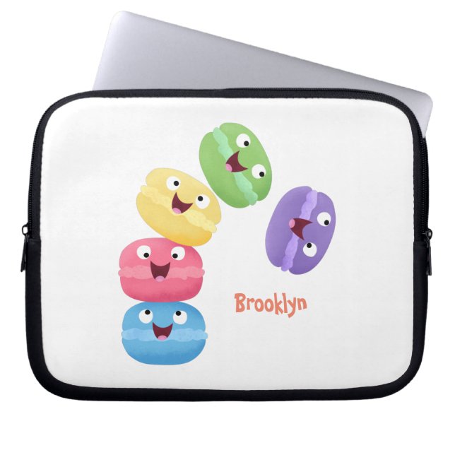 Cute grappige cartoon illustratie laptop sleeve (Voorkant)