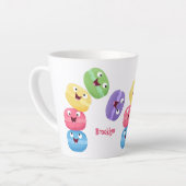 Cute grappige cartoon illustratie latte mok (Linkerhoek)