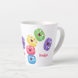 Cute grappige cartoon illustratie latte mok