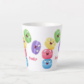 Cute grappige cartoon illustratie latte mok (Voorkant)