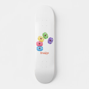 Cute grappige cartoon illustratie persoonlijk skateboard
