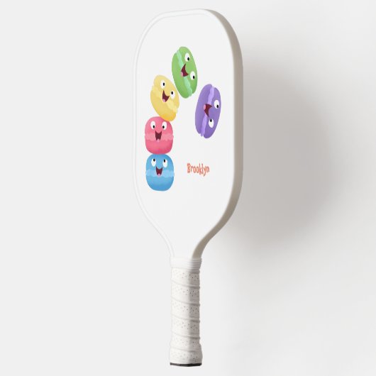 Cute grappige cartoon illustratie pickleball paddle (Links)