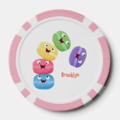 Cute grappige cartoon illustratie poker chips (Achterkant)