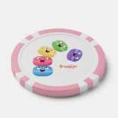 Cute grappige cartoon illustratie poker chips (Enkel)