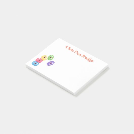 Cute grappige cartoon illustratie post-it® notes (Schuin)