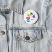 Cute grappige cartoon illustratie ronde button 5,7 cm (In situ)