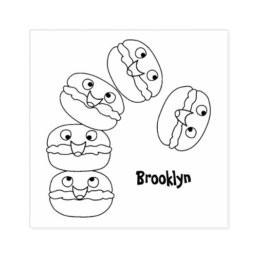 Cute grappige cartoon illustratie rubberstempel (Afrduk)