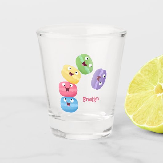 Cute grappige cartoon illustratie shot glas (Voorkant)