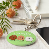 Cute grappige cartoon illustratie sleutelhanger (Zijkant)