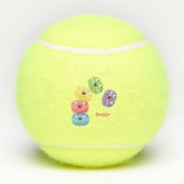 Cute grappige cartoon illustratie tennisballen (Achterkant)