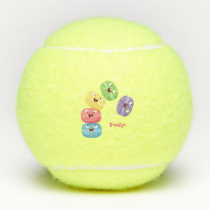 Cute grappige cartoon illustratie tennisballen