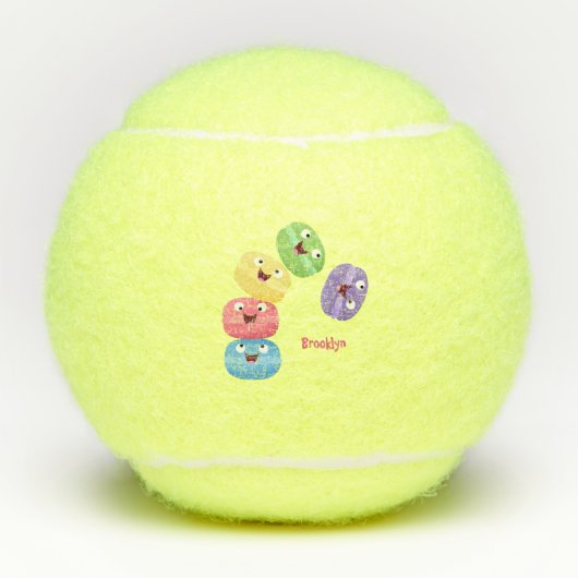 Cute grappige cartoon illustratie tennisballen (Voorkant)