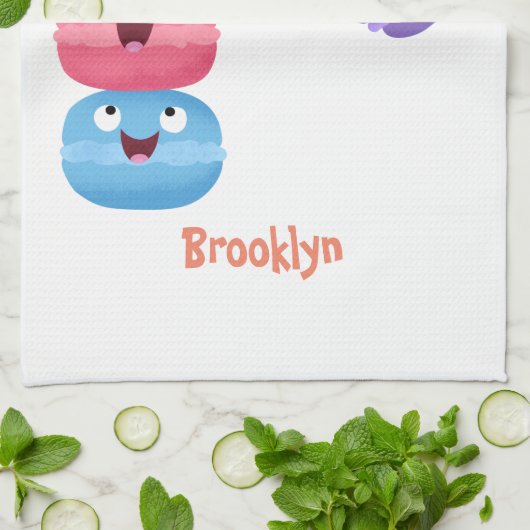 Cute grappige cartoon illustratie theedoek (Gevouwen)