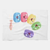 Cute grappige cartoon illustratie theedoek (Horizontaal)