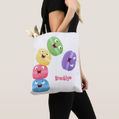 Cute grappige cartoon illustratie tote bag (Dichtbij)