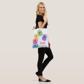 Cute grappige cartoon illustratie tote bag (Op model)