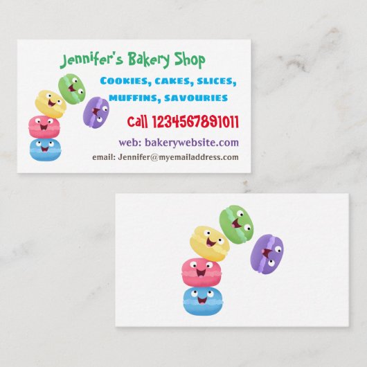 Cute grappige cartoon illustratie visitekaartje (Voorkant / Achterkant)