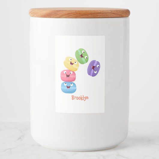 Cute grappige cartoon illustratie voedselcontainer etiket (Voorkant)