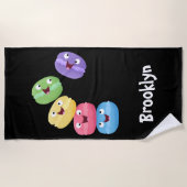 Cute grappige cartoon illustratiestrand naar strandlaken (Voorkant)