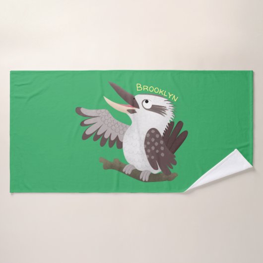Cute grappige cartoon kookaburra bad handdoek (Badhanddoek)
