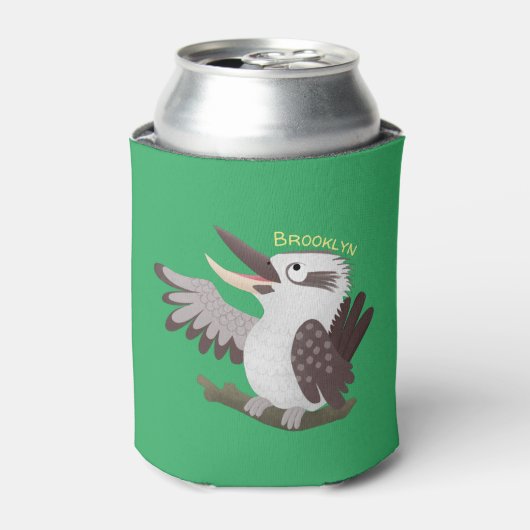 Cute grappige cartoon kookaburra blikjeskoeler (Blikje Voorkant)