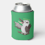 Cute grappige cartoon kookaburra blikjeskoeler (Blikje Achterkant)