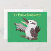 Cute grappige cartoon kookaburra briefkaart (Voorkant / Achterkant)