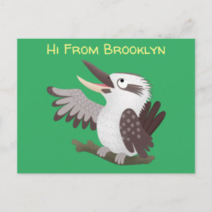 Cute grappige cartoon kookaburra briefkaart
