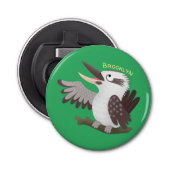Cute grappige cartoon kookaburra button flesopener (Voorkant)