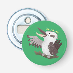 Cute grappige cartoon kookaburra button flesopener