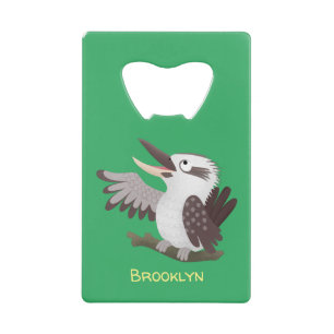 Cute grappige cartoon kookaburra creditkaart flessenopener
