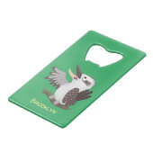 Cute grappige cartoon kookaburra creditkaart flessenopener (Achterkant Gekanteld)